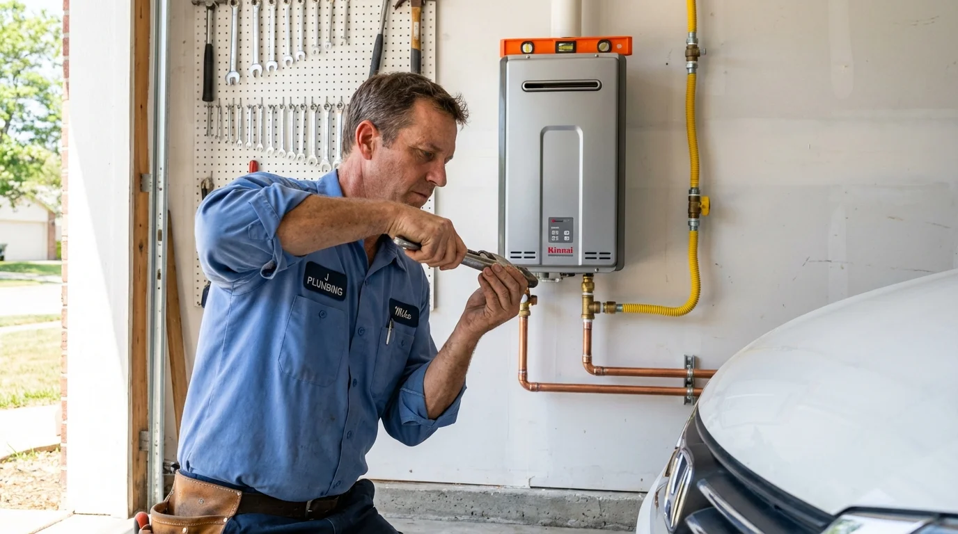 Tankless water heater installation by a Johns Plumbing LLC plumber in Kentwood